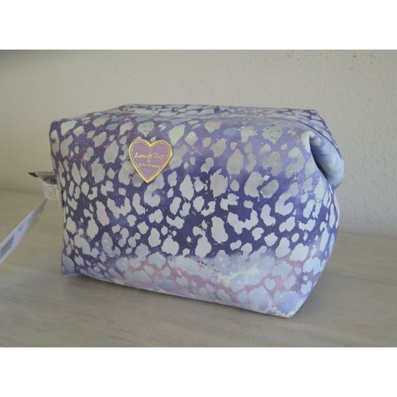 Betsey Johnson CLB-1023 Purple Multi Leopard Print Loaf Cosmetic Bag - Picture 10 of 12